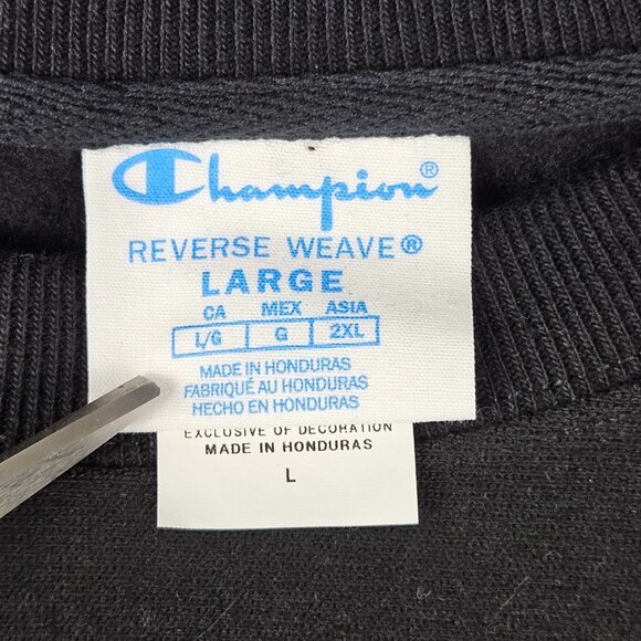 Champion Reverse Weave Ironclad Sweatshirt Size L Built For More Black Pullover - Picture 5 of 8
